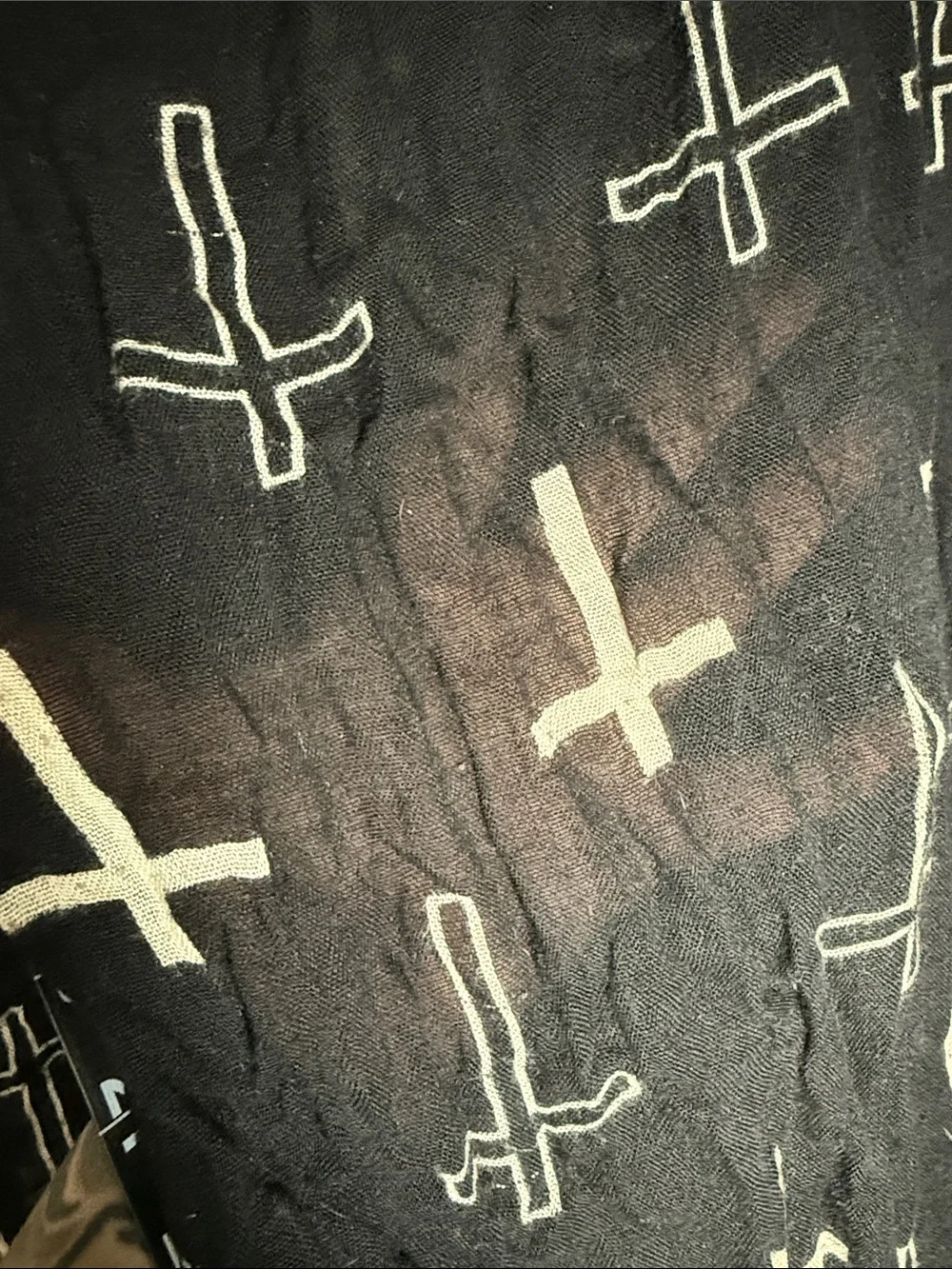 Y2K VINTAGE CROSSES SHEER LIGHTWEIGHT SCARF
